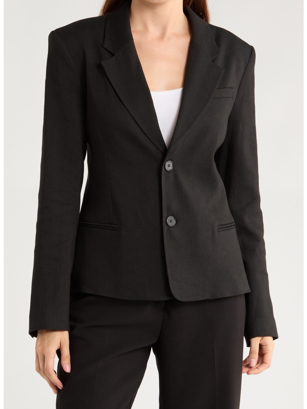 FRAME NWT The Femme Organic Linen Blend Blazer Black Size 4
